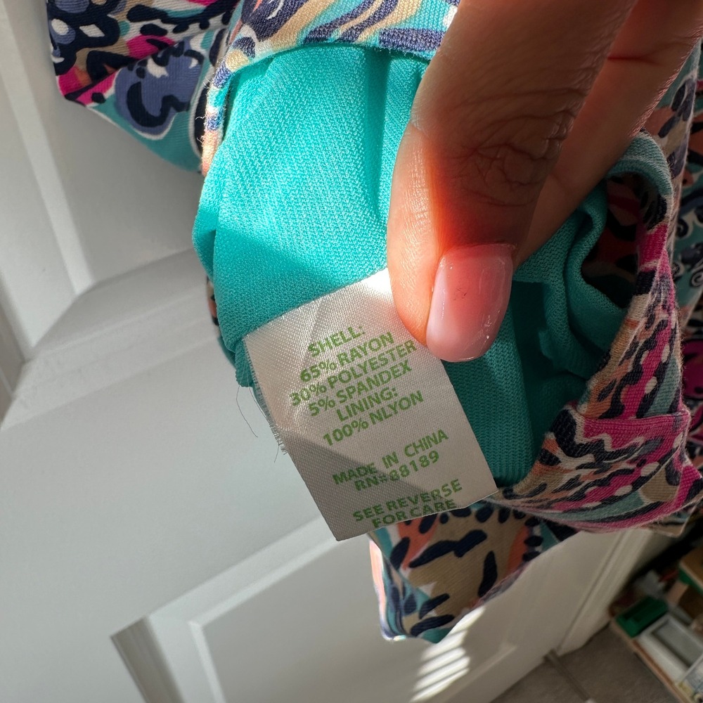 Lilly Pulitzer Francesca sheath Dress: Aqua Bait & Switch Large - Picture 11 of 12